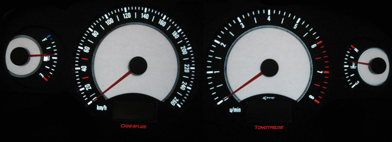 Toyota avensis lexus 2006-2   -  Plasmatachoscheiben leuchtend