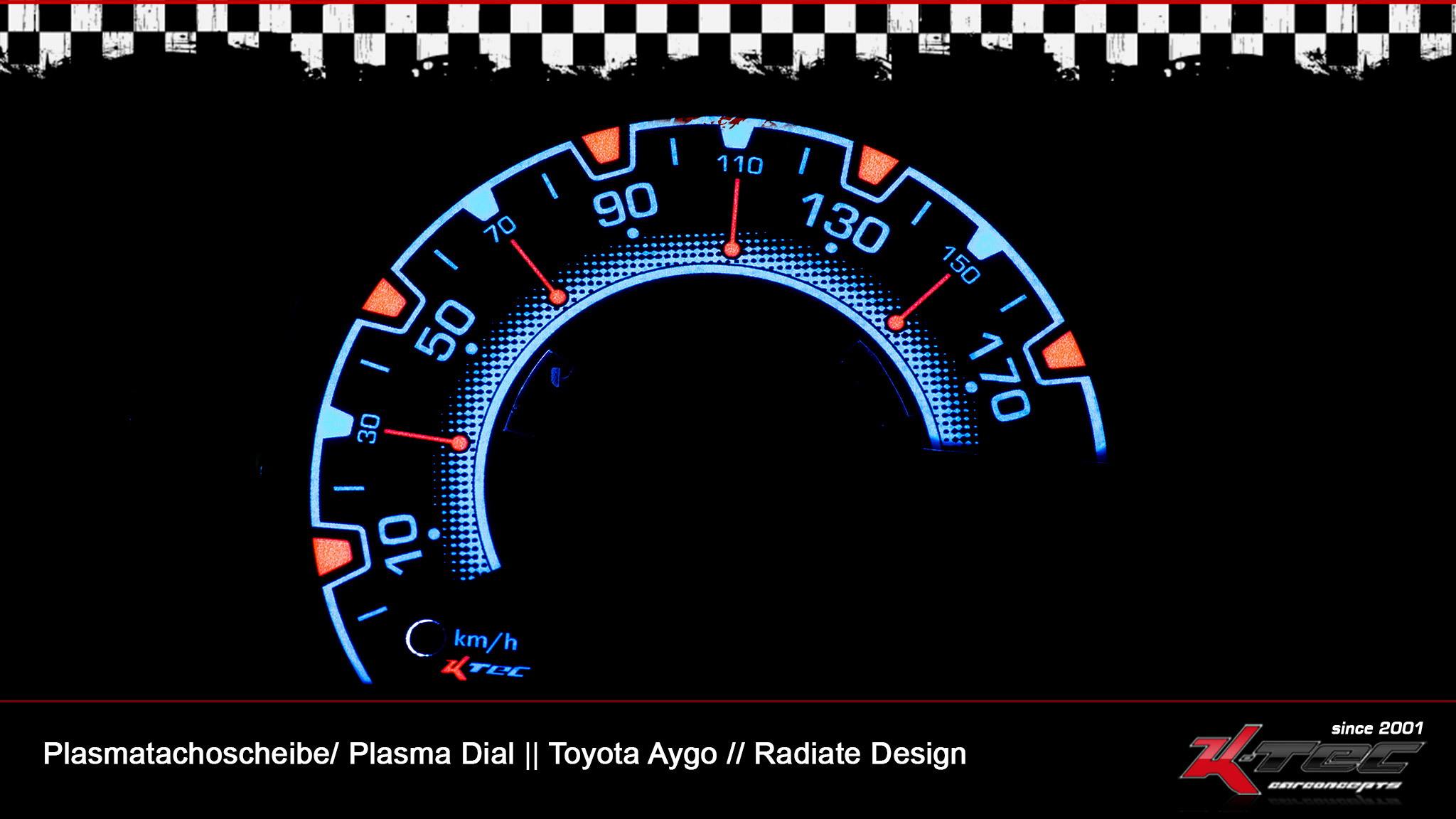Toyota aygo radiate plasmatachoscheibe 2   -  (Plasmatachoscheiben Toyota)