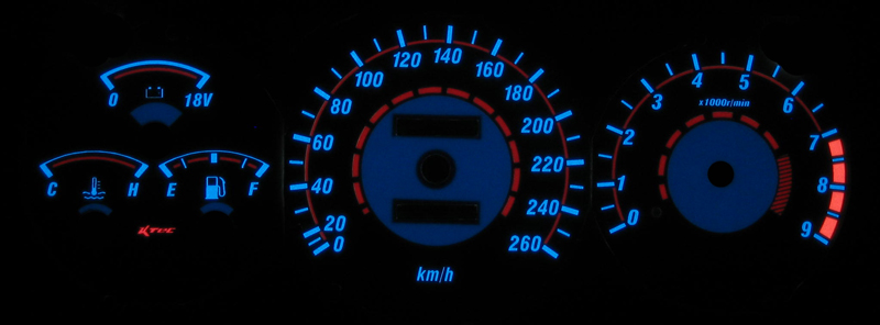 Toyota celica t18 2k6   -  Plasmatachoscheiben leuchtend