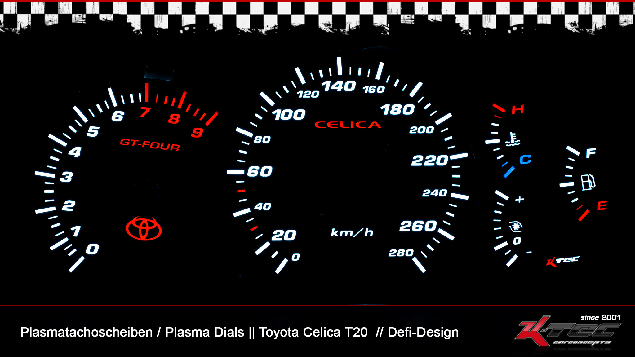 Toyota celica t20  gt four defi plasmatachoscheiben   -  (Plasmatachoscheiben Toyota)