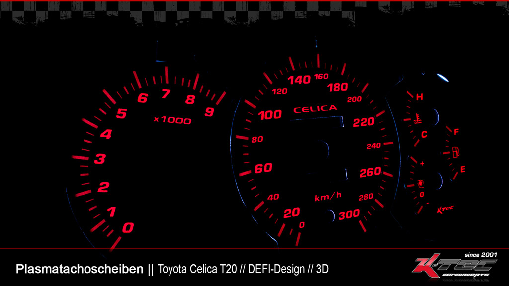 Toyota celica t20 defi 3D plasmatachoscheibe   -  (Plasmatachoscheiben Toyota)