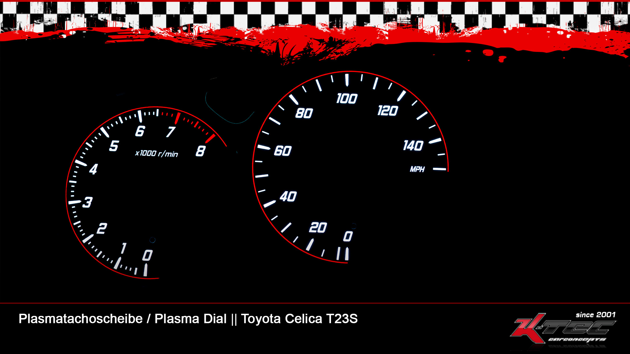 Toyota celica t23s mph gt86  plasmadial plasmatachoscheibe   -  (Plasmatachoscheiben Toyota)
