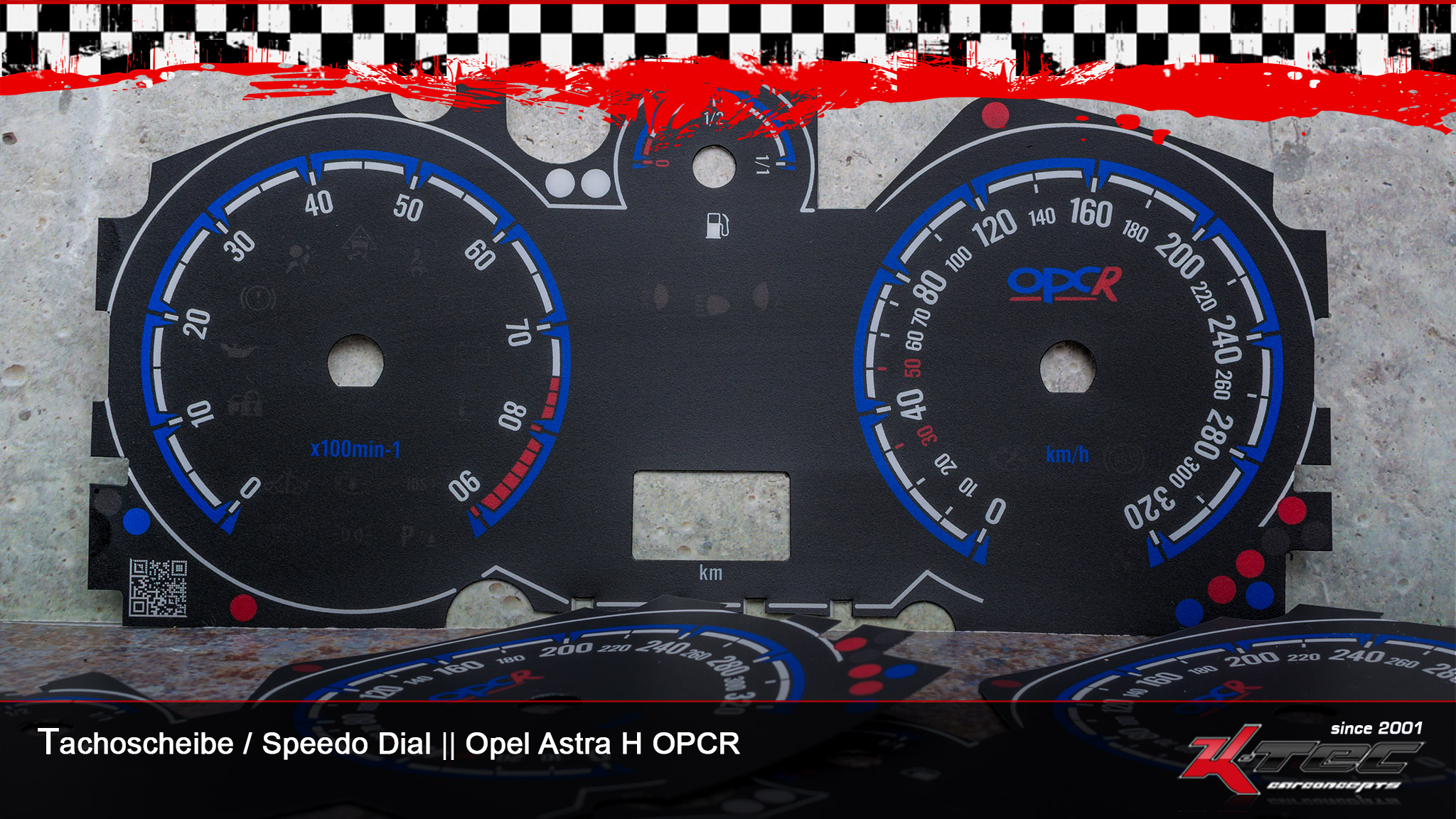 Opel astra h opcr 320kmh tachoscheibe   -  (Opel)