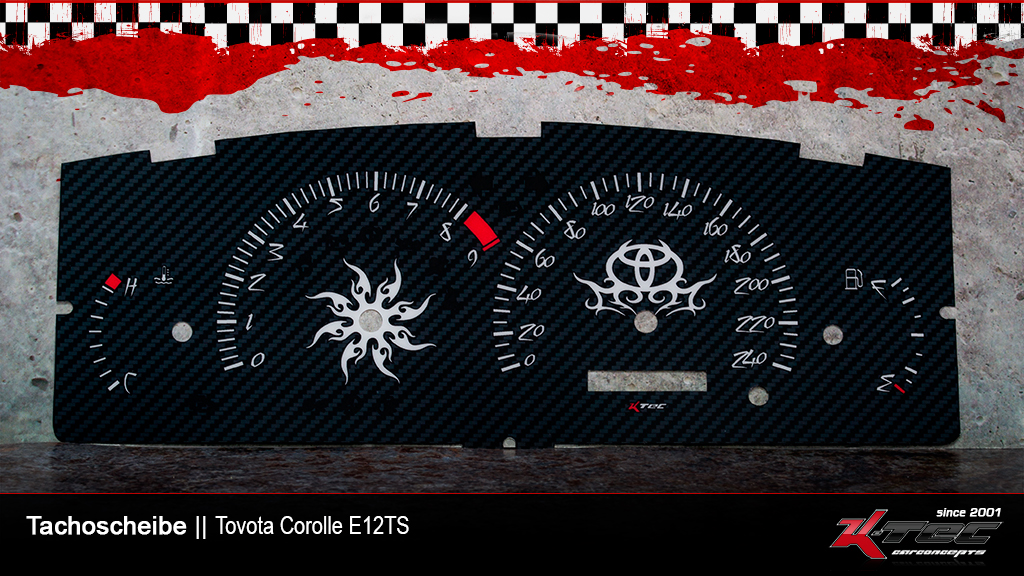 Toyota corolla e12ts tachoscheibe carbon   -  (Toyota)